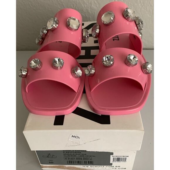 Schutz Lizzie Embellished Slide Sandals - Picture 6 of 12